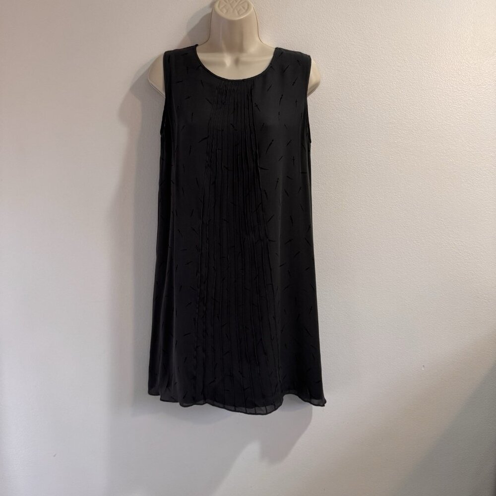 Rag & Bone Shirt Dress S 100% Silk Chiffon Gray Daggers Gothic Witchy Pleated